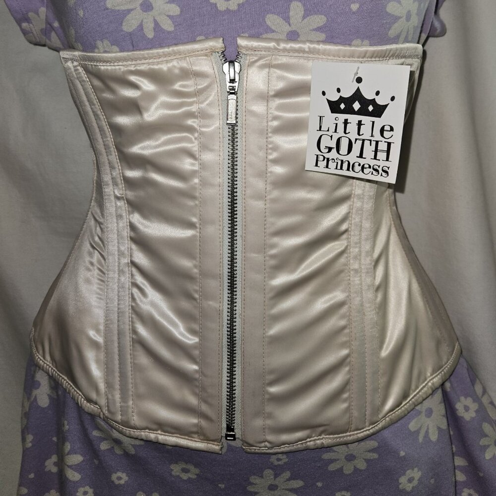 NWT S/24" 1022 NUDE SILK HANDMADE BURLESQUE BRIDAL CORSET